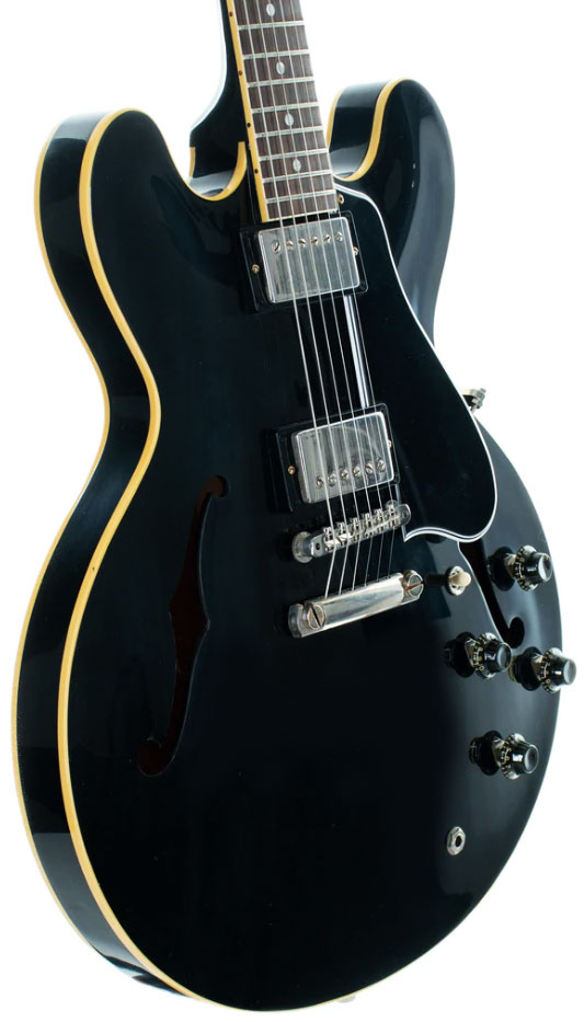 Gibson Custom Shop Historic Es-335 1959 Reissue 2h Ht Rw - Vos Ebony - Guitarra eléctrica semi caja - Variation 2