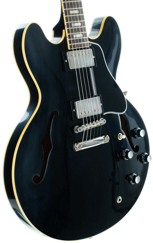 Gibson Custom Shop Historic Es-335 1964 Reissue 2h Ht Rw - Vos Ebony - Guitarra eléctrica semi caja - Variation 2
