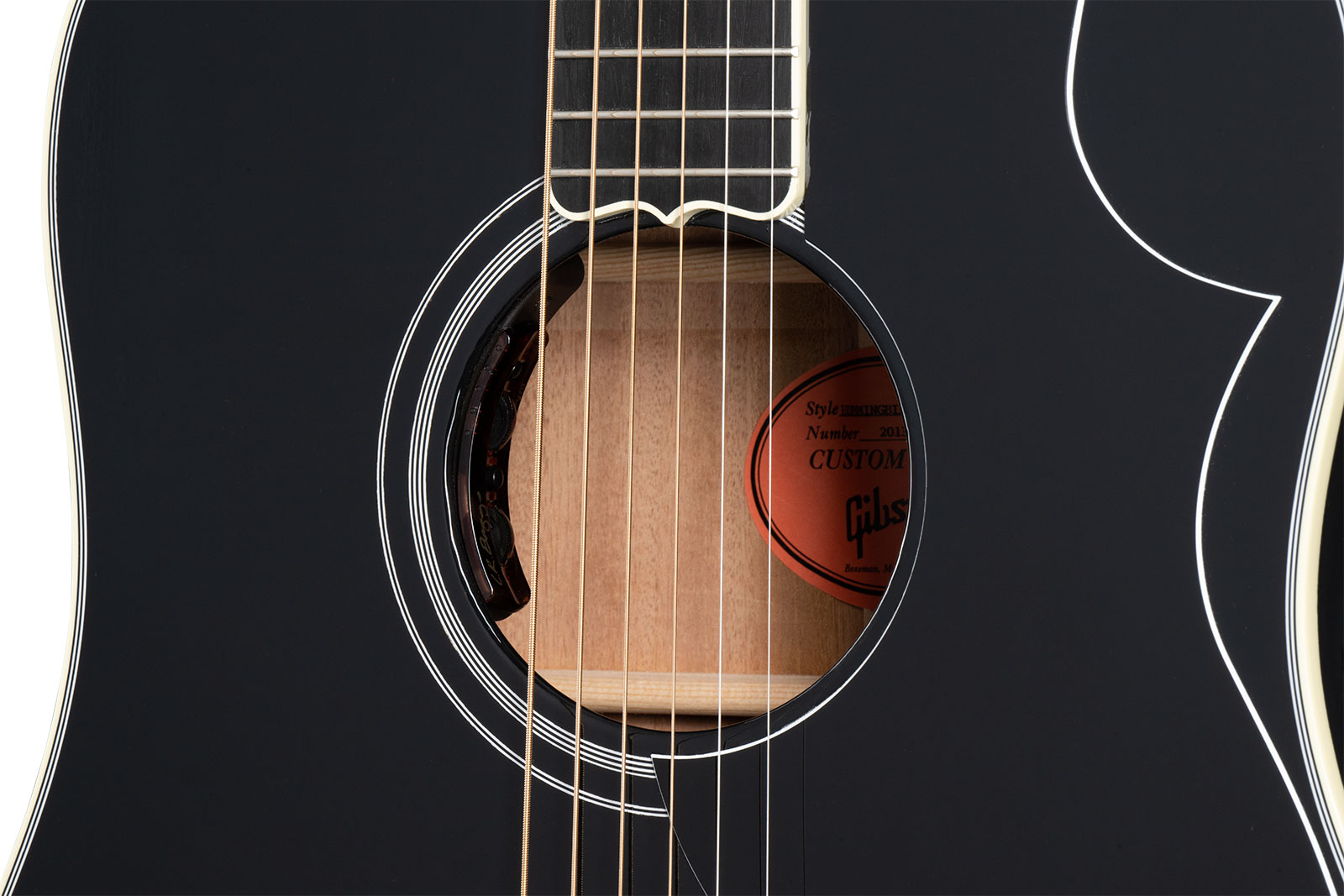 Gibson Custom Shop Hummingbird Custom Dreadnought Epicea Acajou Eb - Ebony - Guitarra electro acustica - Variation 3