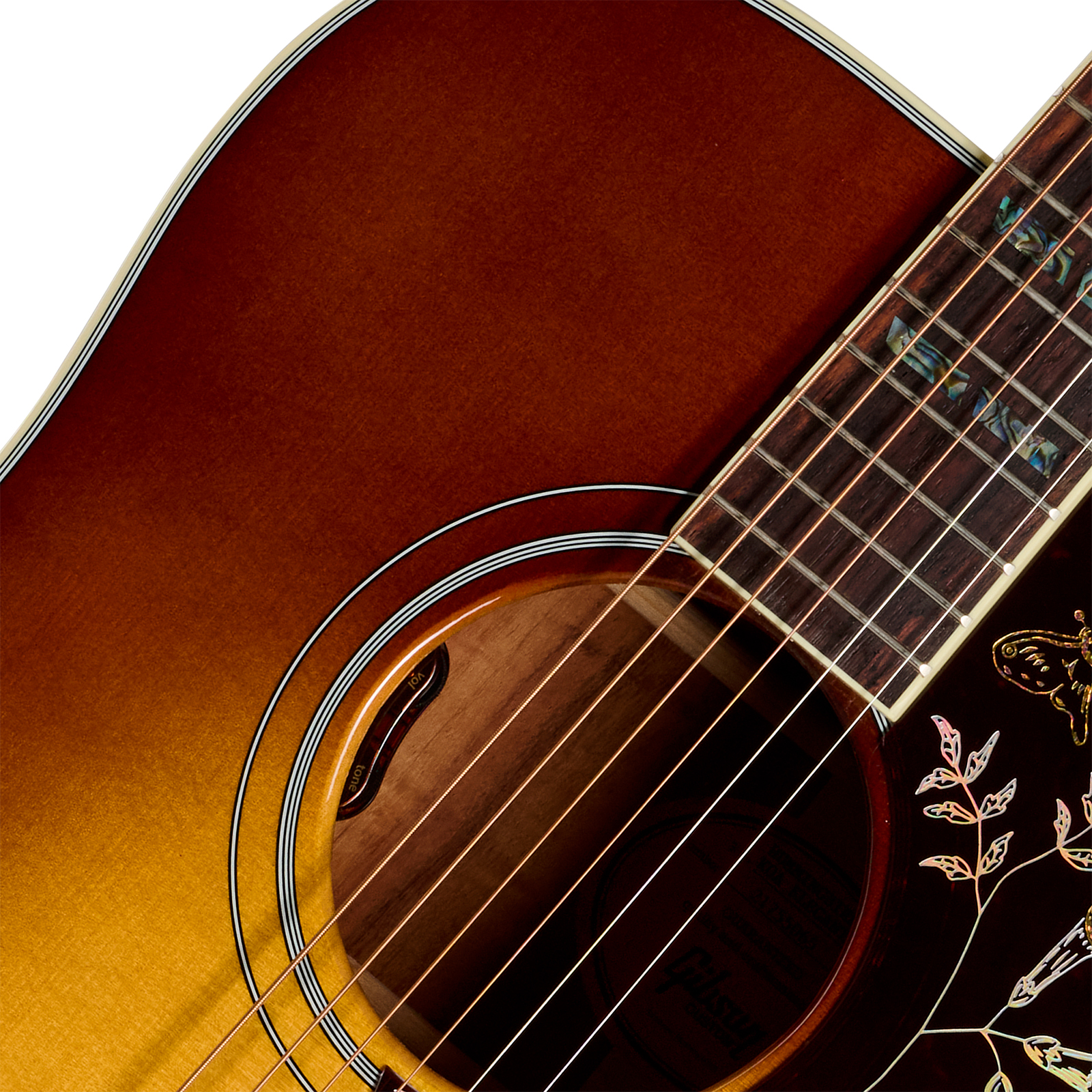 Gibson Custom Shop Hummingbird Elegant Koa Artisan Dreadnought Epicea Koa Rw - Honey Burst - Guitarra folk - Variation 4