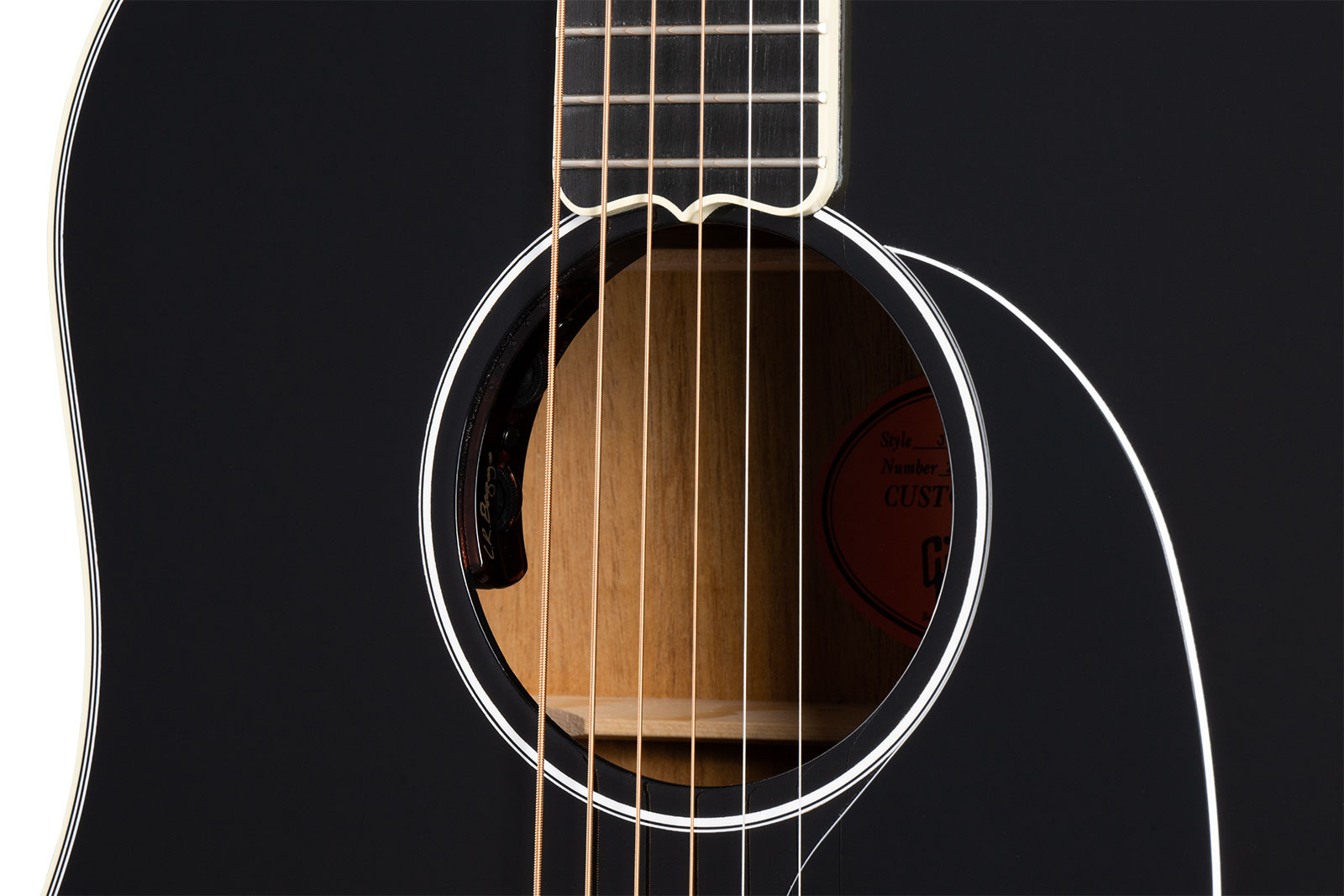 Gibson Custom Shop J-45 Custom Dreadnought Epicea Acajou Eb - Ebony - Guitarra acústica & electro - Variation 3