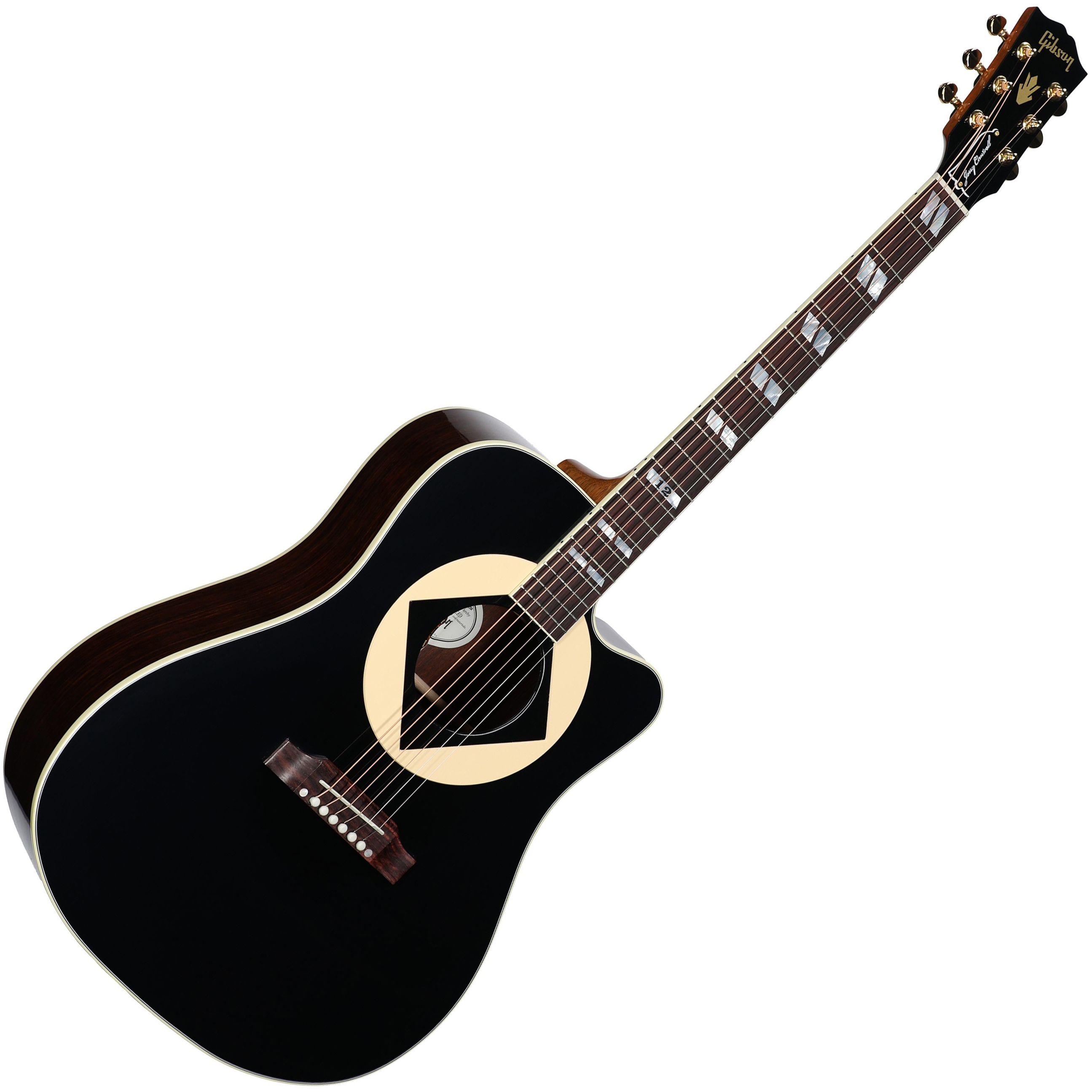 Gibson Jerry Cantrell Songwriter Atone Signature Dreadnought Cw Epicea Palissandre Rw - Ebony - Guitarra acústica & electro - Variation 1