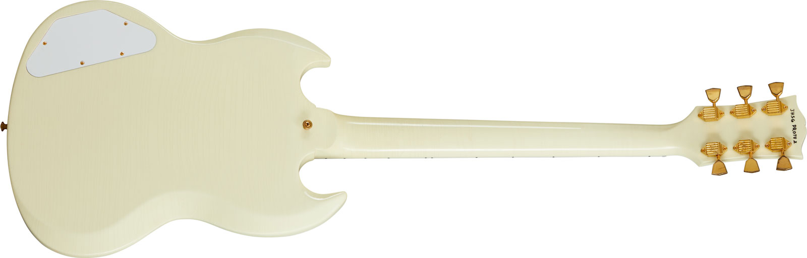 Gibson Custom Shop Jimi Hendrix Sg Custom 1967 Signature Hhh Trem Eb - Aged Polaris White - Guitarra eléctrica de corte único. - Variation 1