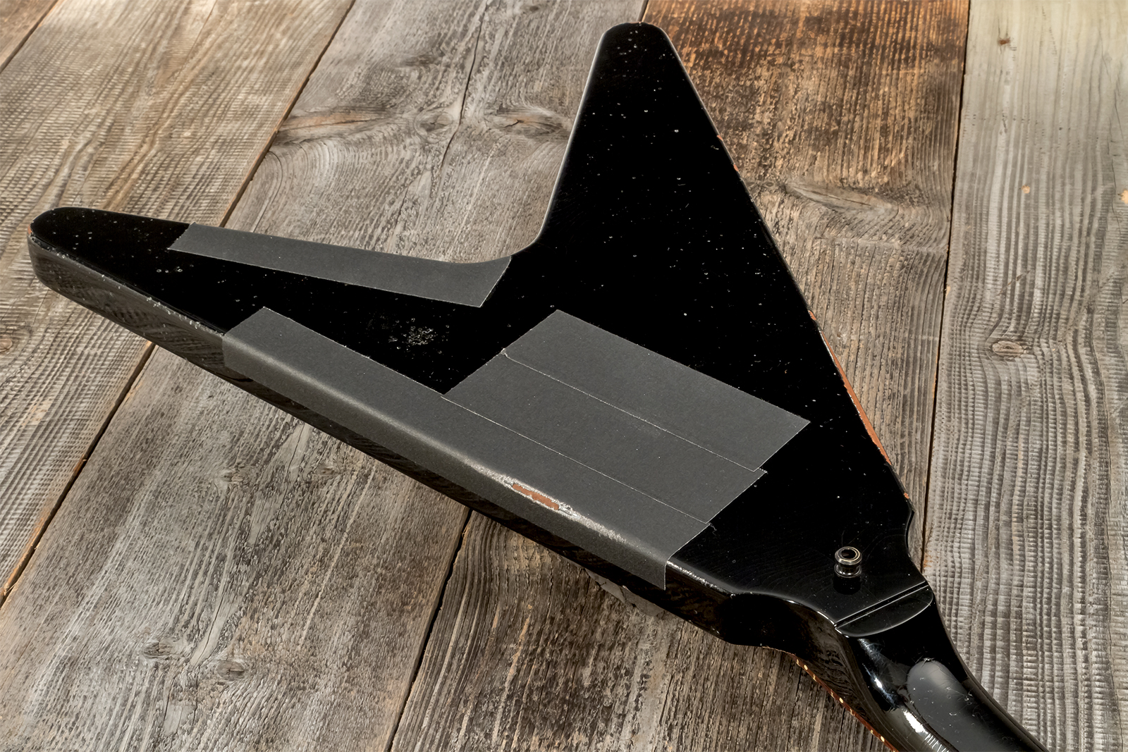 Gibson Custom Shop Kirk Hammett Flying V 1979 2h Ht Rw - Murphy Lab Aged Ebony - Guitarra electrica metalica - Variation 8