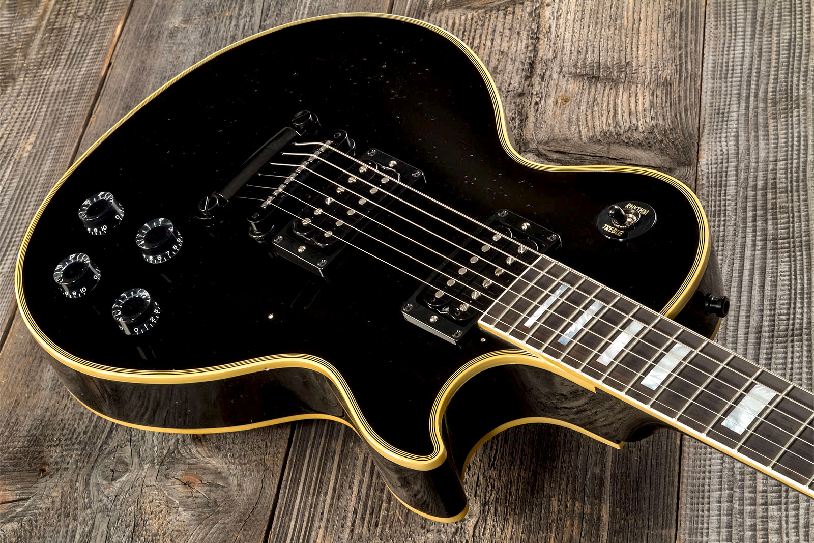 Gibson Custom Shop Kirk Hammett Les Paul Custom 1989 2h Ht Eb #kh28 - Murphy Lab Aged Ebony - Guitarra eléctrica de autor - Variation 2