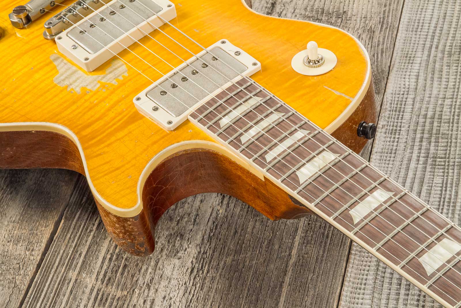 Gibson Custom Shop Kirk Hammett Les Paul Standard Greeny 2h Ht Rw #933631 - Murphy Lab Aged Greeny Burst - Guitarra eléctrica de corte único. - Variat