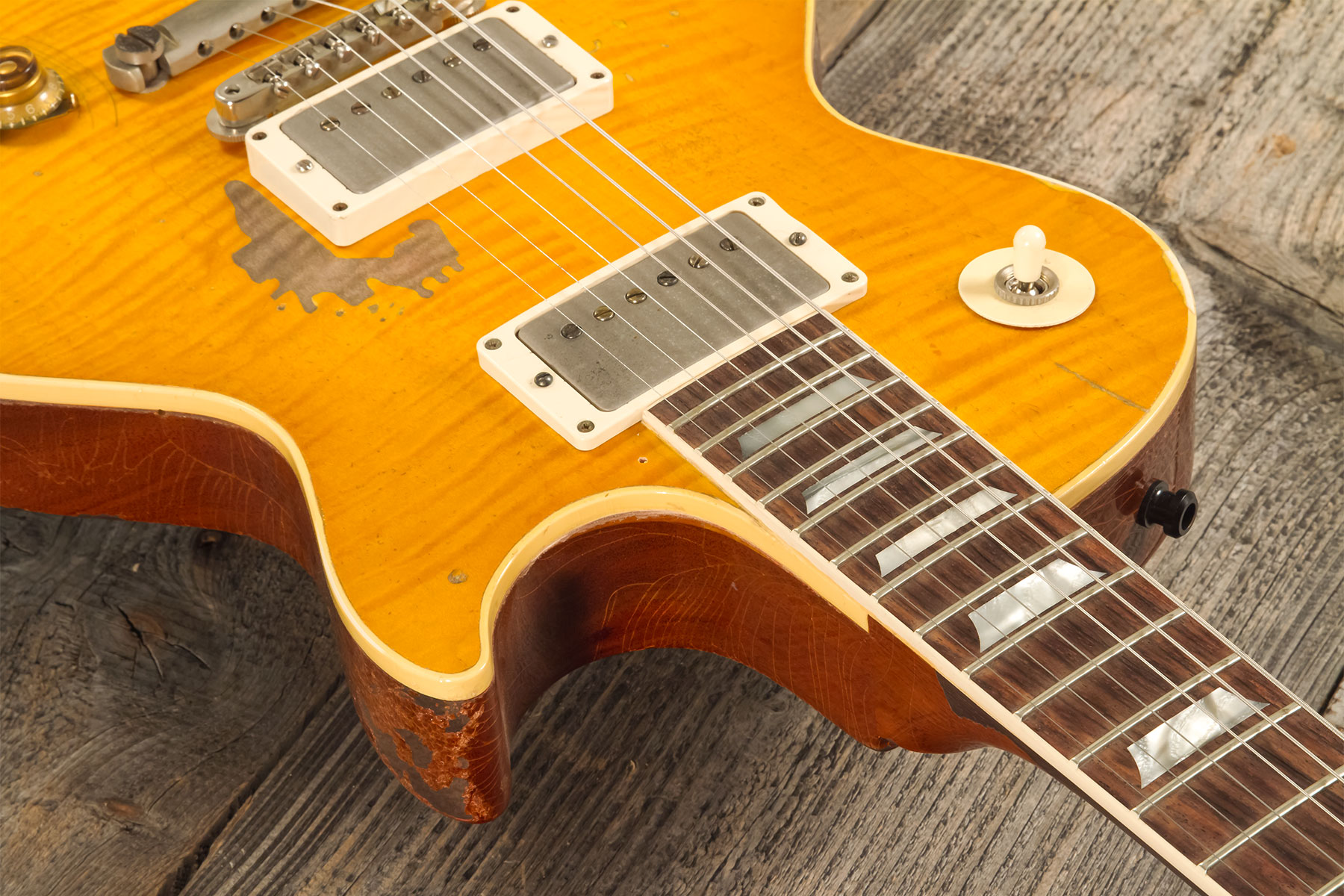 Gibson Custom Shop Kirk Hammett Les Paul Standard Greeny 2h Ht Rw #941251 - Murphy Lab Aged Greeny Burst - Guitarra eléctrica de corte único. - Variat