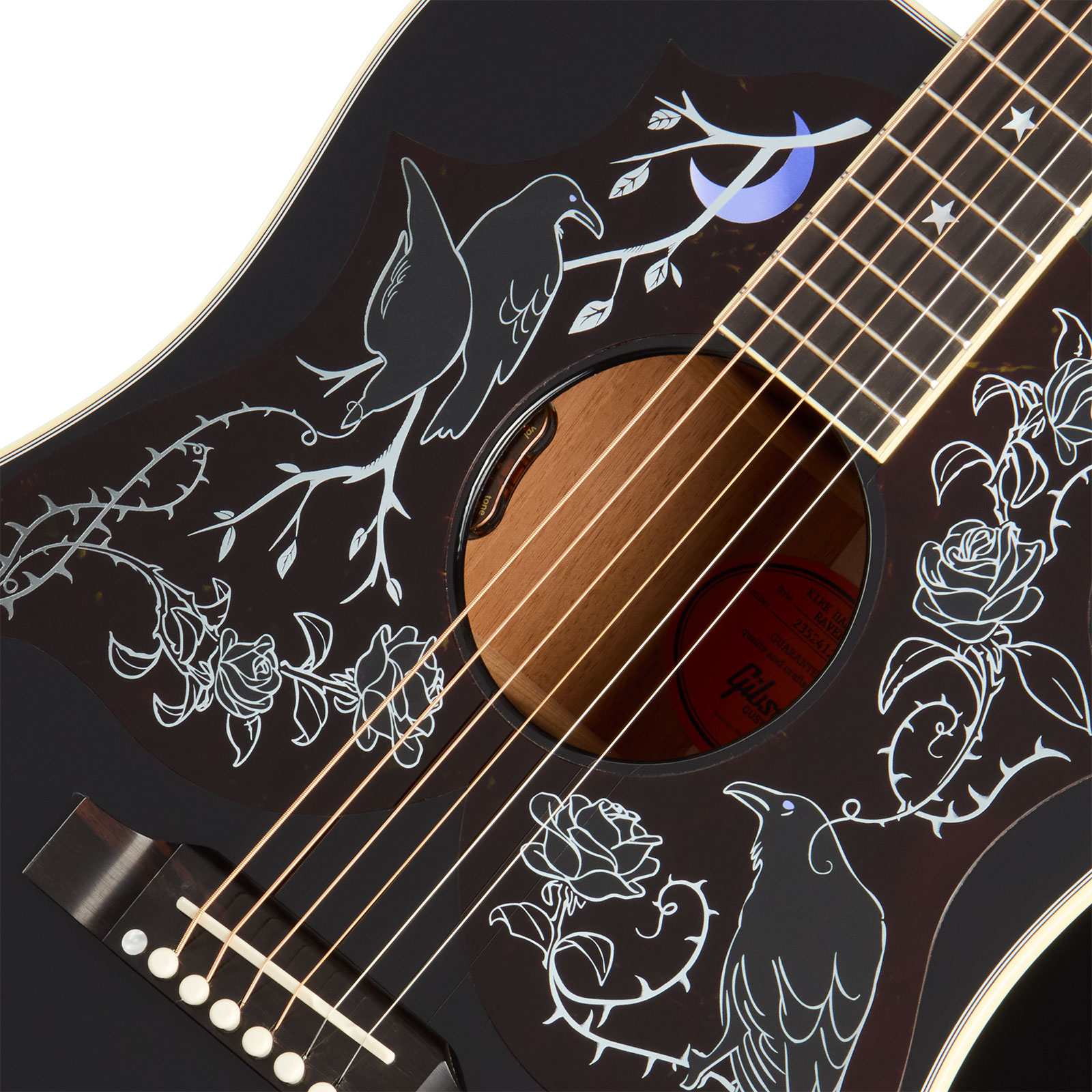 Gibson Custom Shop Kirk Hammett Raven Ltd Signature Epicea Acajou Eb - Emb 28/10 - Ebony - Guitarra folk - Variation 2