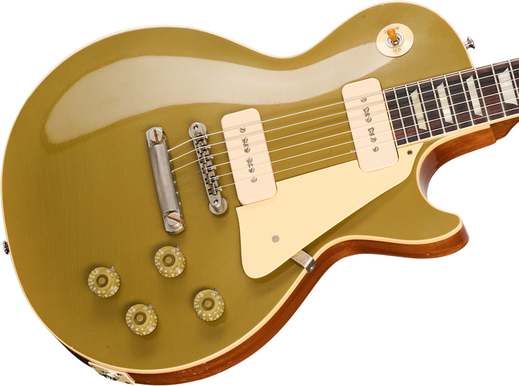 Gibson Custom Shop Les Paul 1955 Namm Show Commemorative 2s P90 Rw - Murphy Lab Light Aged Nugget Gold - Guitarra eléctrica de corte único. - Variatio