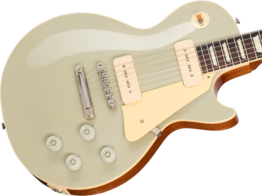Gibson Custom Shop Les Paul 1955 Namm Show Commemorative 2s P90 Rw - Murphy Lab Light Aged Platinium - Guitarra eléctrica de corte único. - Variation 