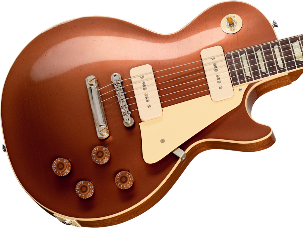 Gibson Custom Shop Les Paul 1955 Namm Show Commemorative 2s P90 Rw - Murphy Lab Light Aged Copper Iridescent - Guitarra eléctrica de corte único. - Va