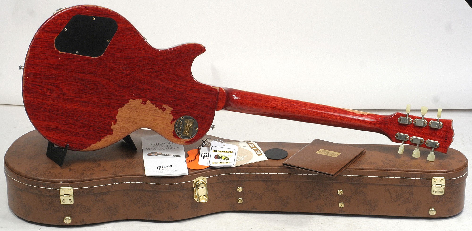 Gibson Custom Shop Les Paul 1960 Reissue 2h Ht Rw - Heavy Aged Bourbon Burst - Guitarra eléctrica de corte único. - Variation 2