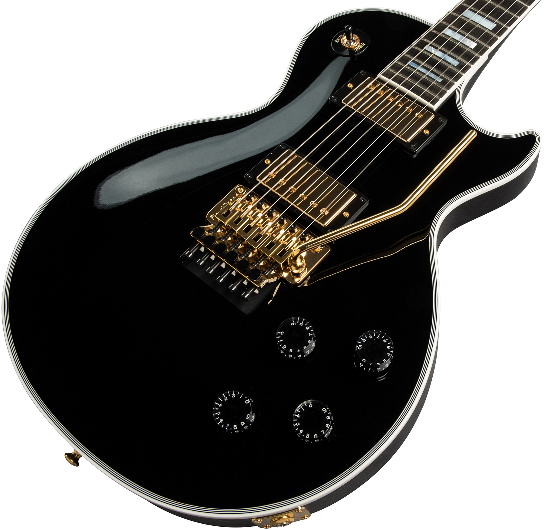Gibson Custom Shop Les Paul Axcess Custom Floyd Rose 2019 2h Fr Eb - Gloss Ebony - Guitarra eléctrica de corte único. - Variation 3
