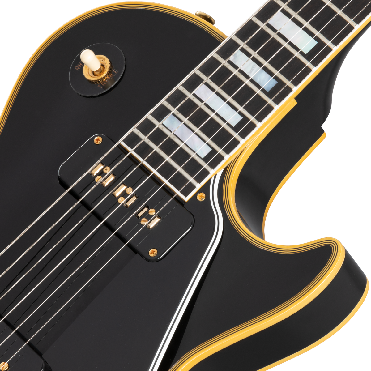 Gibson Custom Shop Les Paul Custom 1954 Black Beauty 2h Ht Rw - Vos Ebony - Guitarra eléctrica de corte único. - Variation 3
