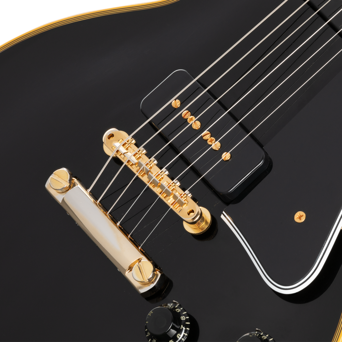 Gibson Custom Shop Les Paul Custom 1954 Black Beauty 2h Ht Rw - Vos Ebony - Guitarra eléctrica de corte único. - Variation 4