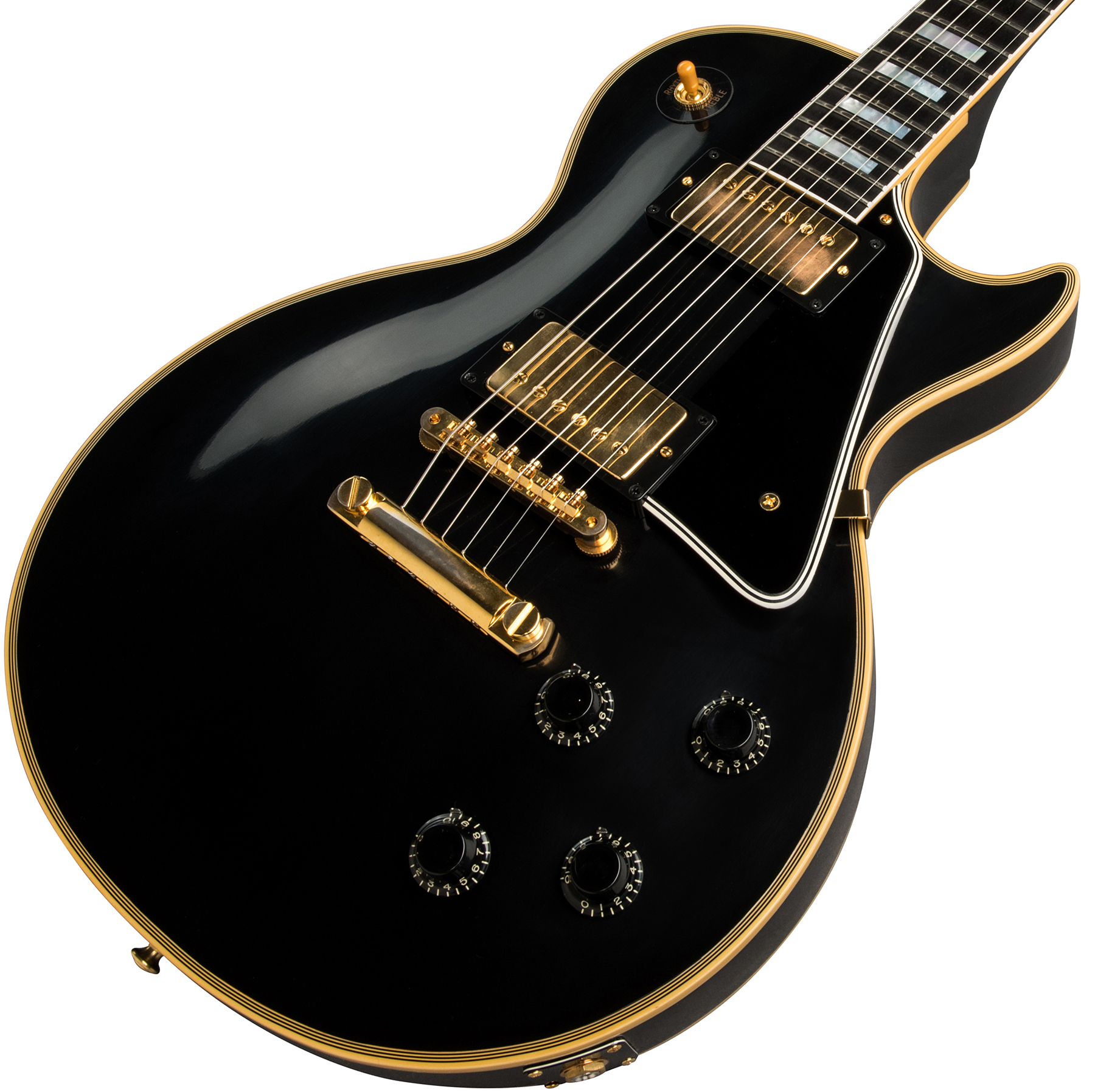 Gibson Custom Shop Les Paul Custom 1957 Reissue 2-pickup 2019 2h Ht Eb - Vos Ebony - Guitarra eléctrica de corte único. - Variation 3