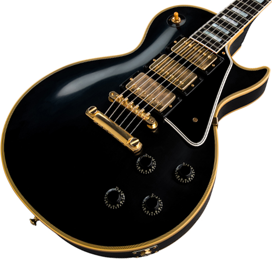 Gibson Custom Shop Les Paul Custom 1957 Reissue 3-pickup 2019 3h Ht Eb - Vos Ebony - Guitarra eléctrica de corte único. - Variation 2