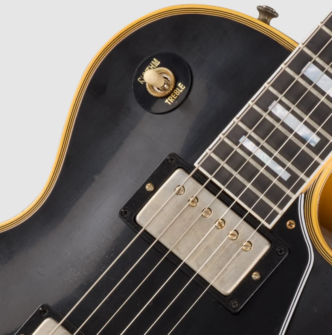 Gibson Custom Shop Les Paul Custom 1968 Le Ltd 2h Ht Eb - Vos Ebony Top / Antique Gold Back - Guitarra eléctrica de corte único. - Variation 2