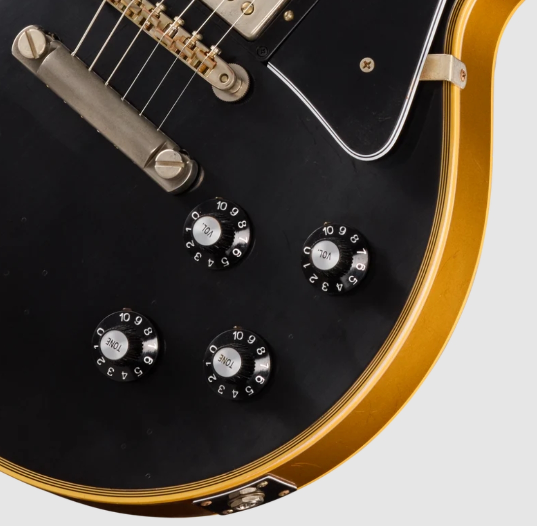 Gibson Custom Shop Les Paul Custom 1968 Le Ltd 2h Ht Eb - Vos Ebony Top / Antique Gold Back - Guitarra eléctrica de corte único. - Variation 3