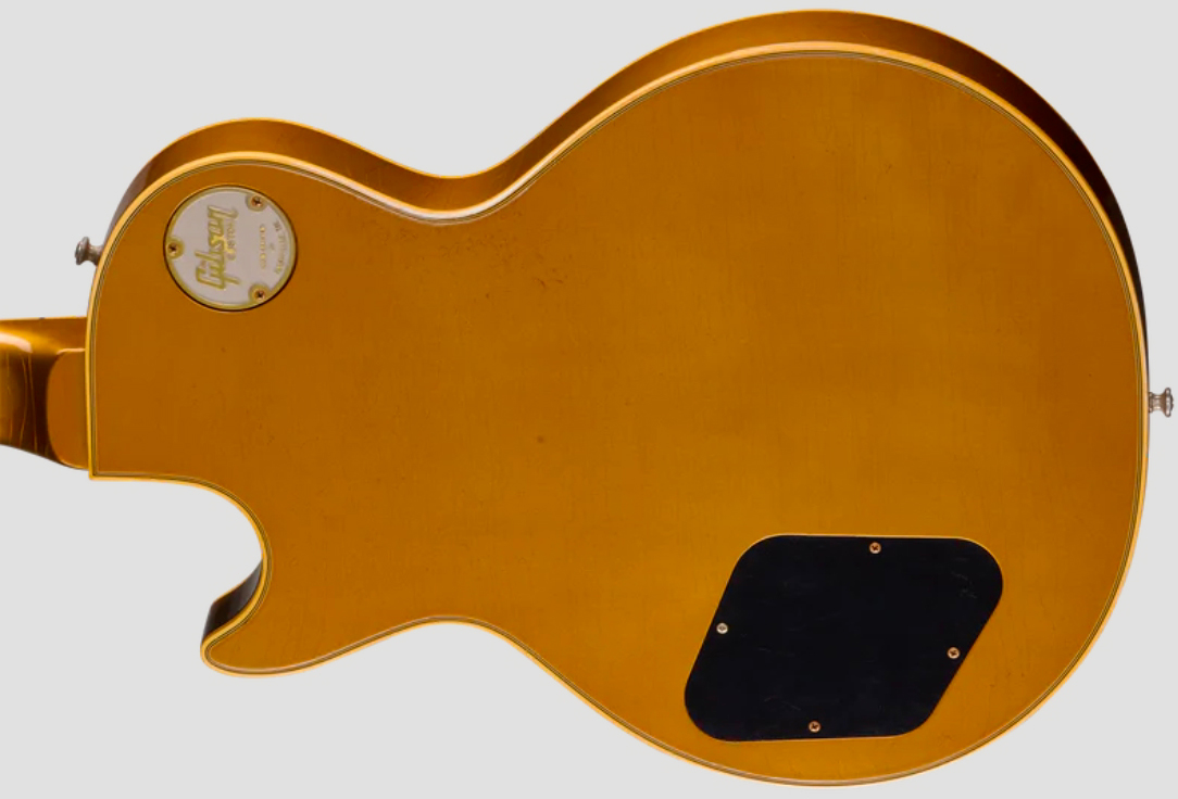 Gibson Custom Shop Les Paul Custom 1968 Le Ltd 2h Ht Eb - Vos Ebony Top / Antique Gold Back - Guitarra eléctrica de corte único. - Variation 4