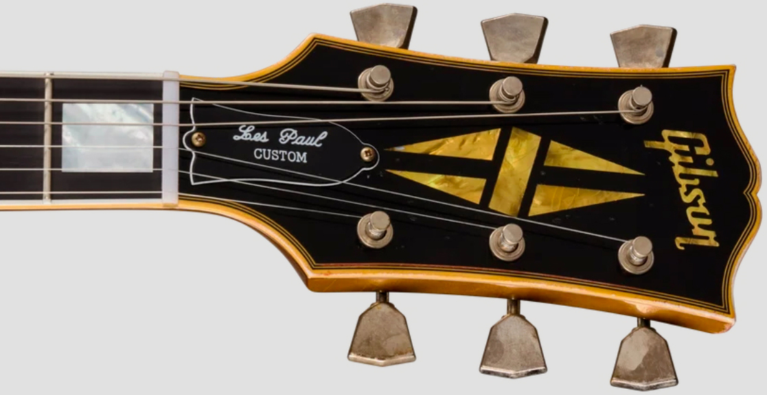 Gibson Custom Shop Les Paul Custom 1968 Le Ltd 2h Ht Eb - Vos Ebony Top / Antique Gold Back - Guitarra eléctrica de corte único. - Variation 6