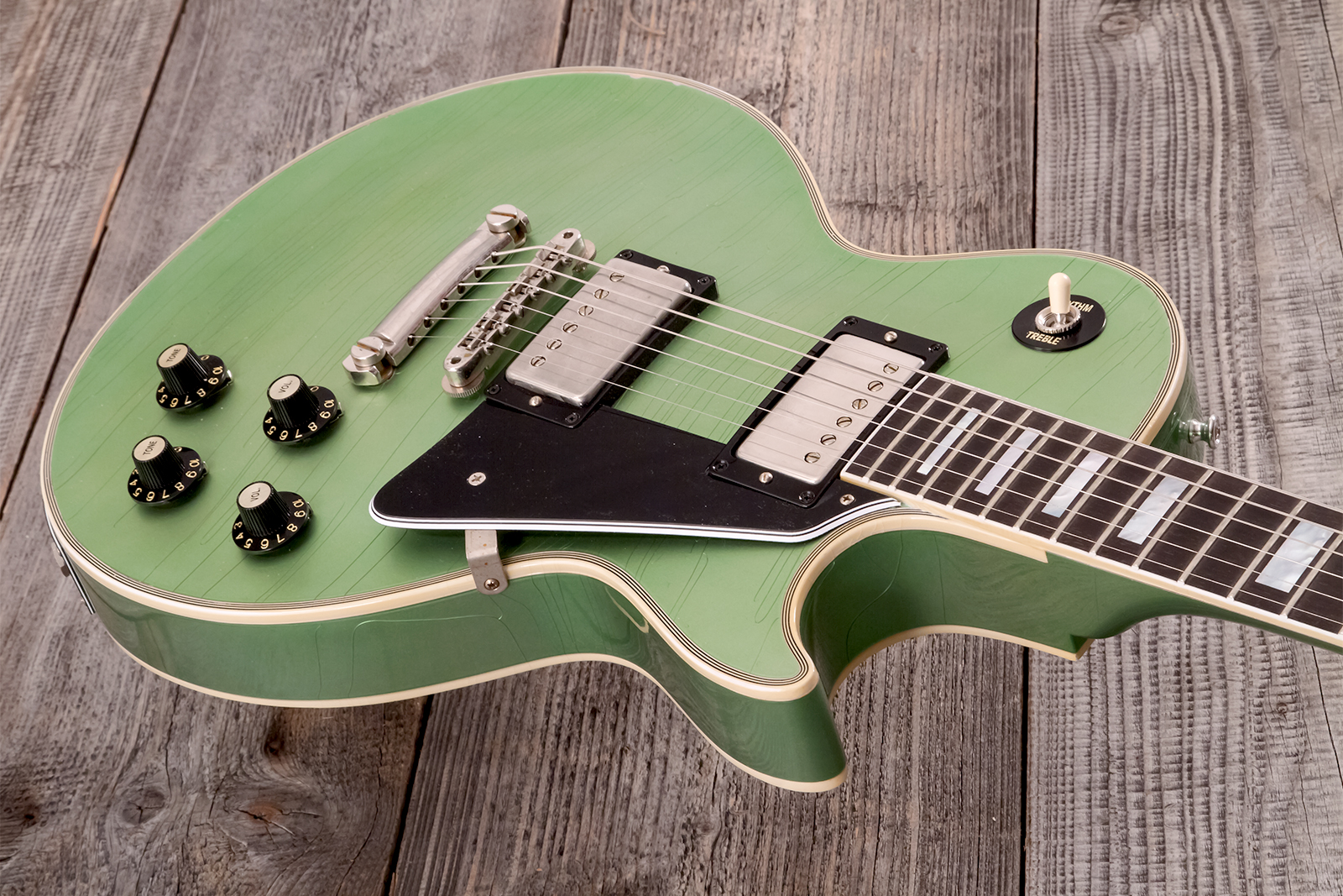 Gibson Custom Shop Les Paul Custom 1968 Reissue 2h Ht Eb - Murphy Lab Light Aging Jade Green - Guitarra eléctrica de corte único. - Variation 15