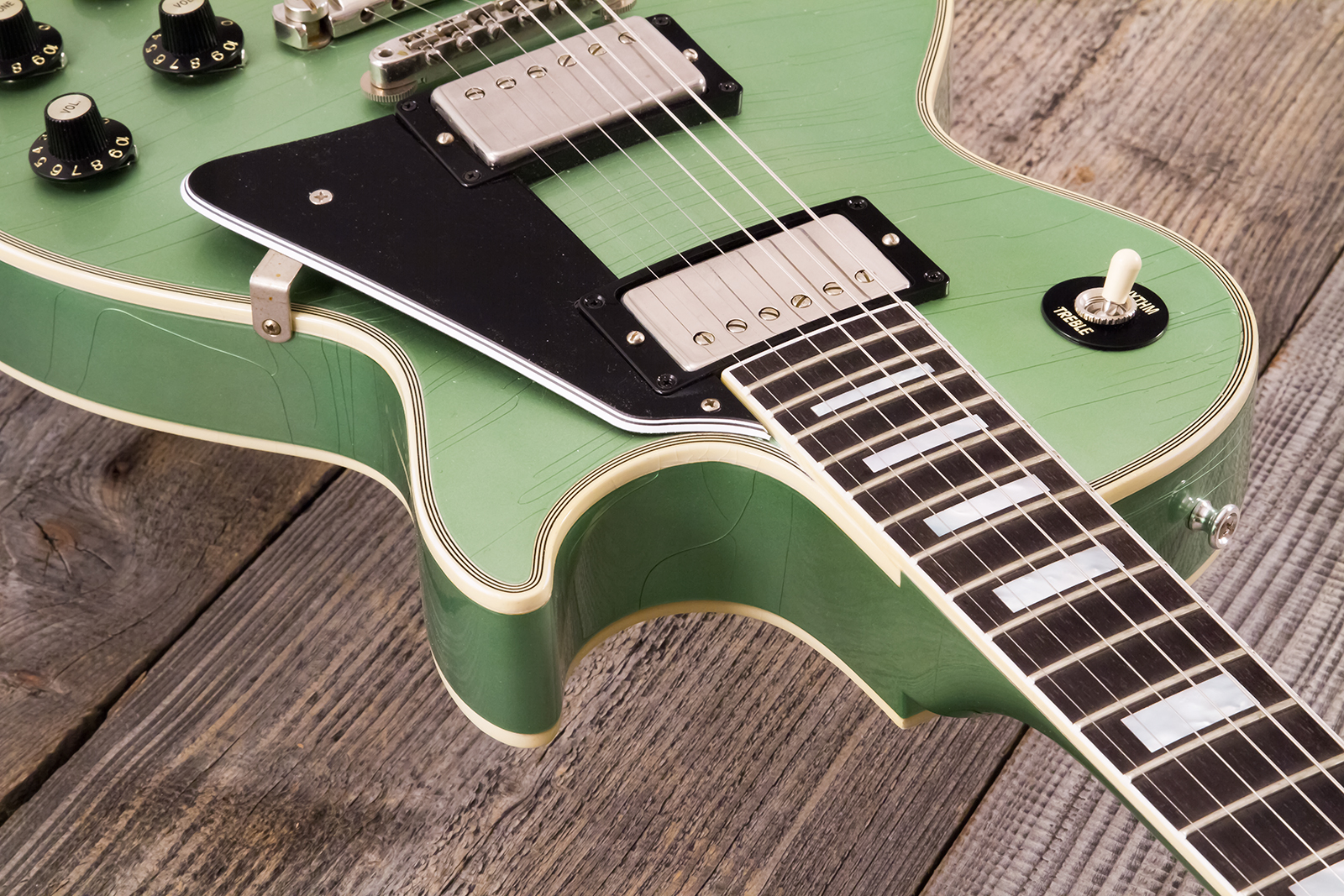 Gibson Custom Shop Les Paul Custom 1968 Reissue 2h Ht Eb - Murphy Lab Light Aging Jade Green - Guitarra eléctrica de corte único. - Variation 18