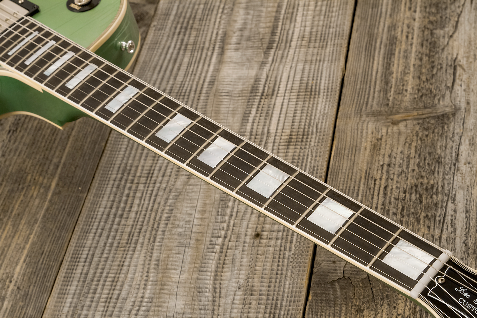 Gibson Custom Shop Les Paul Custom 1968 Reissue 2h Ht Eb - Murphy Lab Light Aging Jade Green - Guitarra eléctrica de corte único. - Variation 19
