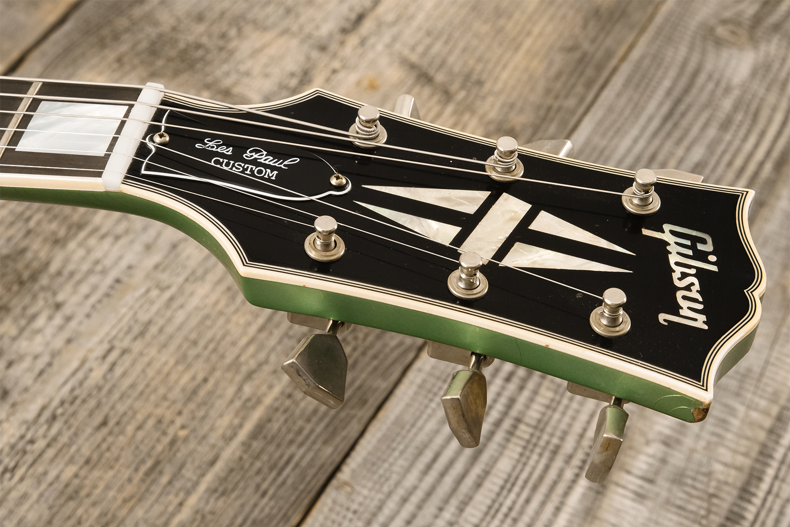 Gibson Custom Shop Les Paul Custom 1968 Reissue 2h Ht Eb - Murphy Lab Light Aging Jade Green - Guitarra eléctrica de corte único. - Variation 20