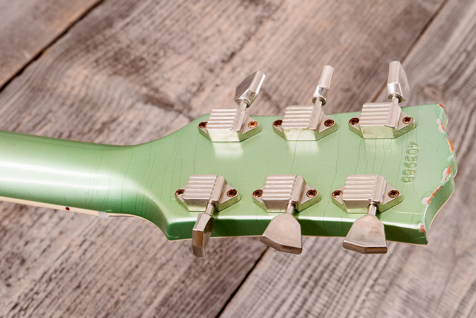 Gibson Custom Shop Les Paul Custom 1968 Reissue 2h Ht Eb - Murphy Lab Light Aging Jade Green - Guitarra eléctrica de corte único. - Variation 25