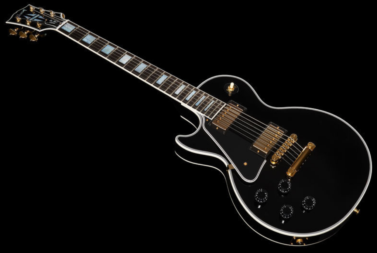 Gibson Custom Shop Les Paul Custom 2019 Lh Gaucher Hh Ht Eb - Ebony - Guitarra electrica para zurdos - Variation 3
