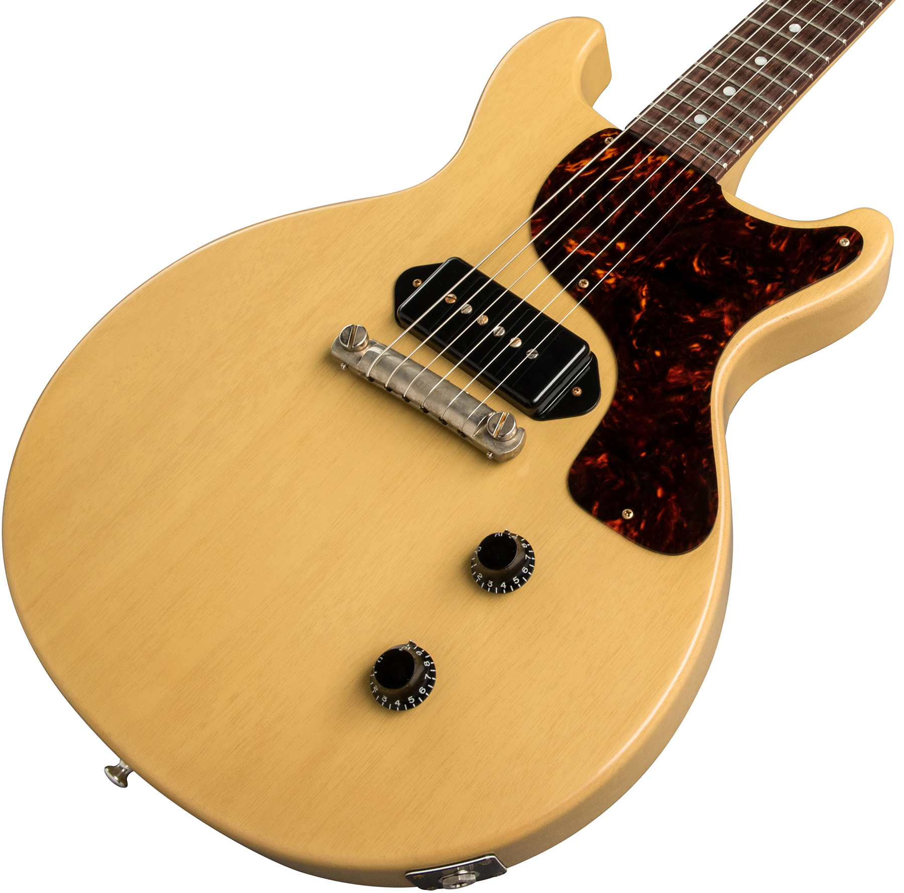 Gibson Custom Shop Les Paul Junior 1958 Double Cut Reissue P90 Ht Rw - Vos Tv Yellow - Guitarra eléctrica de corte único. - Variation 3