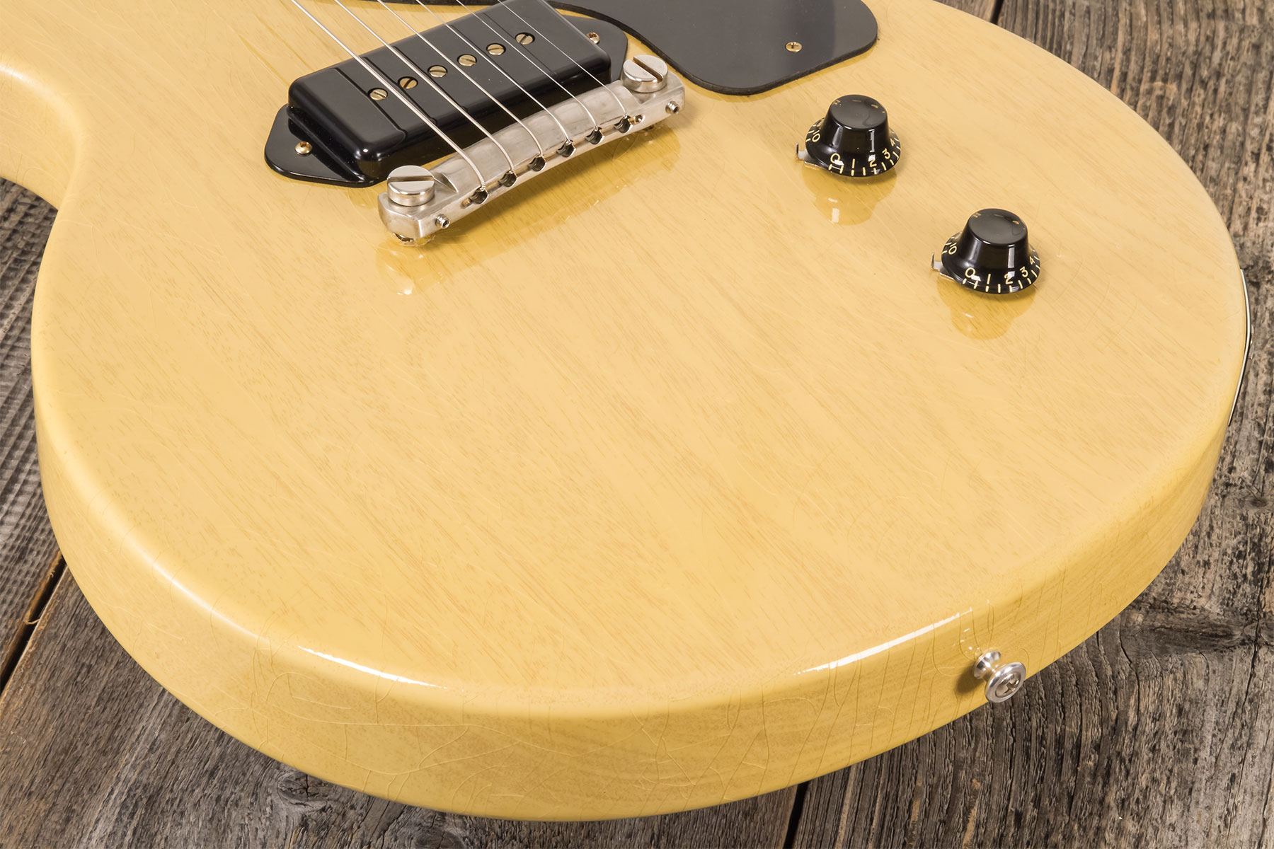 Gibson Custom Shop Les Paul Junior Single Cut 1957 Reissue P90 Ht Rw #72913 - Murphy Lab Ultra Light Aged Tv Yellow - Guitarra eléctrica de corte únic
