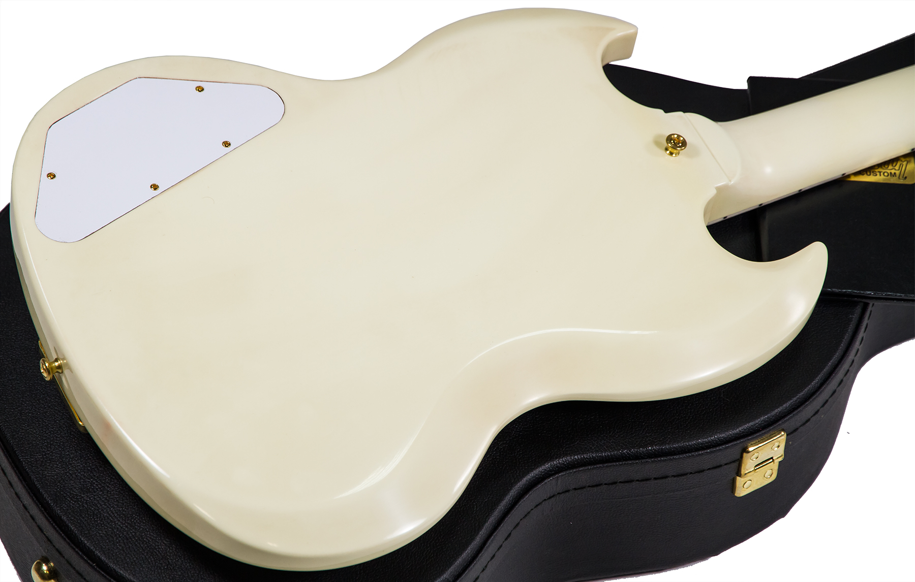 Gibson Custom Shop Les Paul Sg Custom 1963 Reissue 2019 Maestro Vibrola 3h Trem Eb - Vos Classic White - Guitarra eléctrica de doble corte - Variation