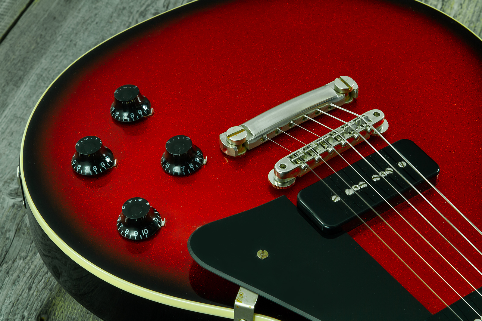 Gibson Custom Shop Les Paul Standard 1956 2p90 Ht Rw #65457 - Vos Red Sparkle Burst - Guitarra eléctrica de corte único. - Variation 3
