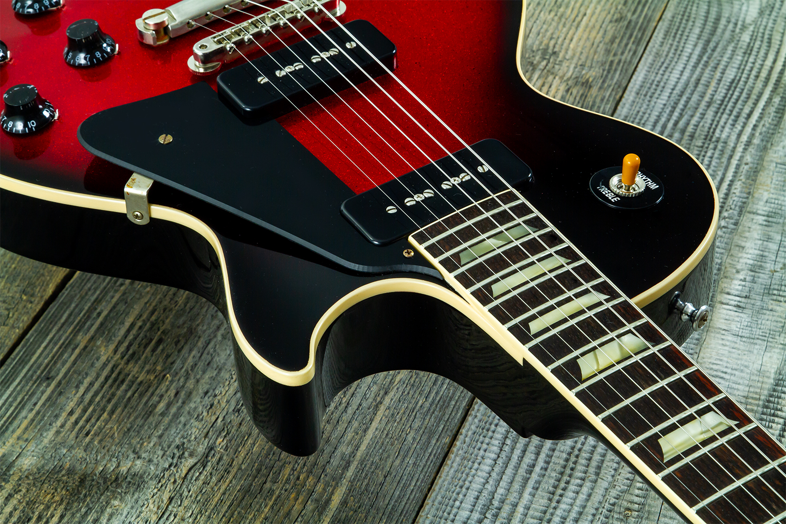 Gibson Custom Shop Les Paul Standard 1956 2p90 Ht Rw #65457 - Vos Red Sparkle Burst - Guitarra eléctrica de corte único. - Variation 4