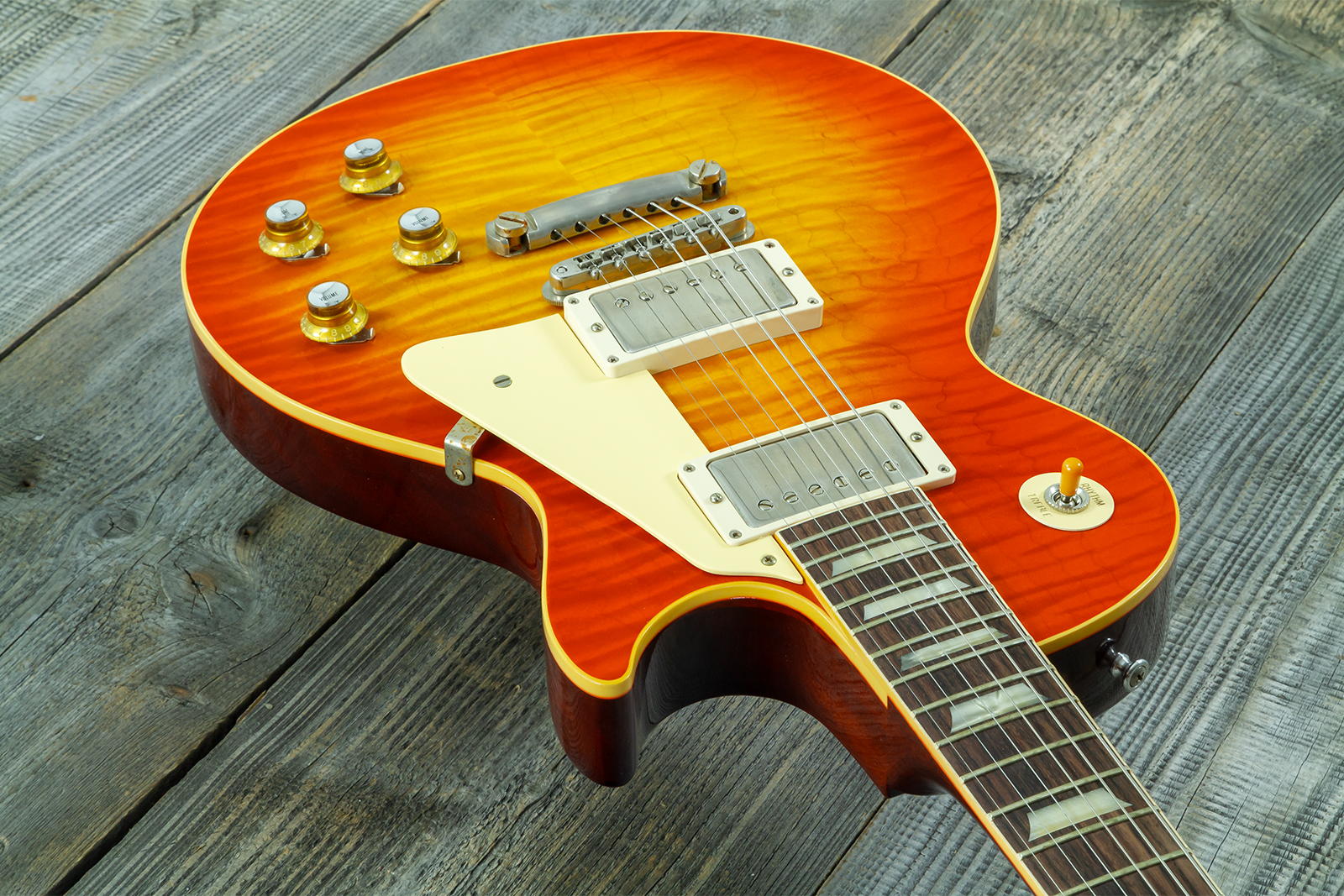 Gibson Custom Shop Les Paul Standard 1960 Reissue 2h Ht Rw #04234 - Vos Tangerine Burst - Guitarra eléctrica de corte único. - Variation 6