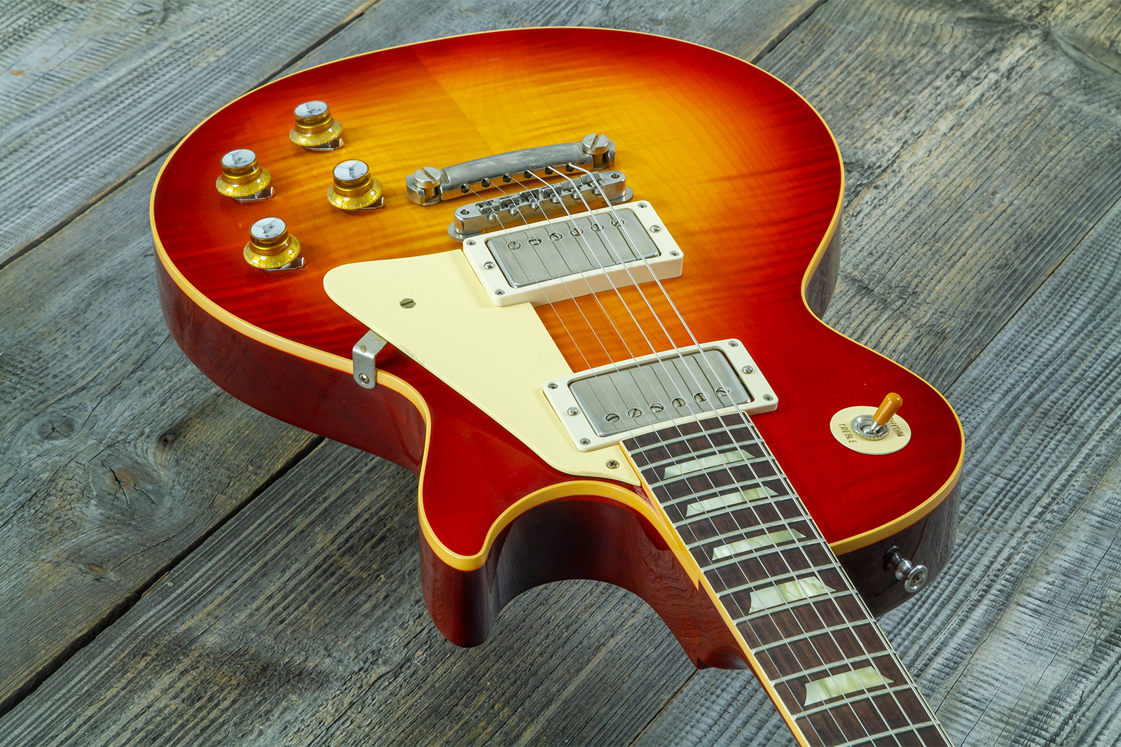 Gibson Custom Shop Les Paul Standard 1960 Reissue 2h Ht Rw #04714 - Vos Washed Cherry Sunburst - Guitarra eléctrica de corte único. - Variation 3