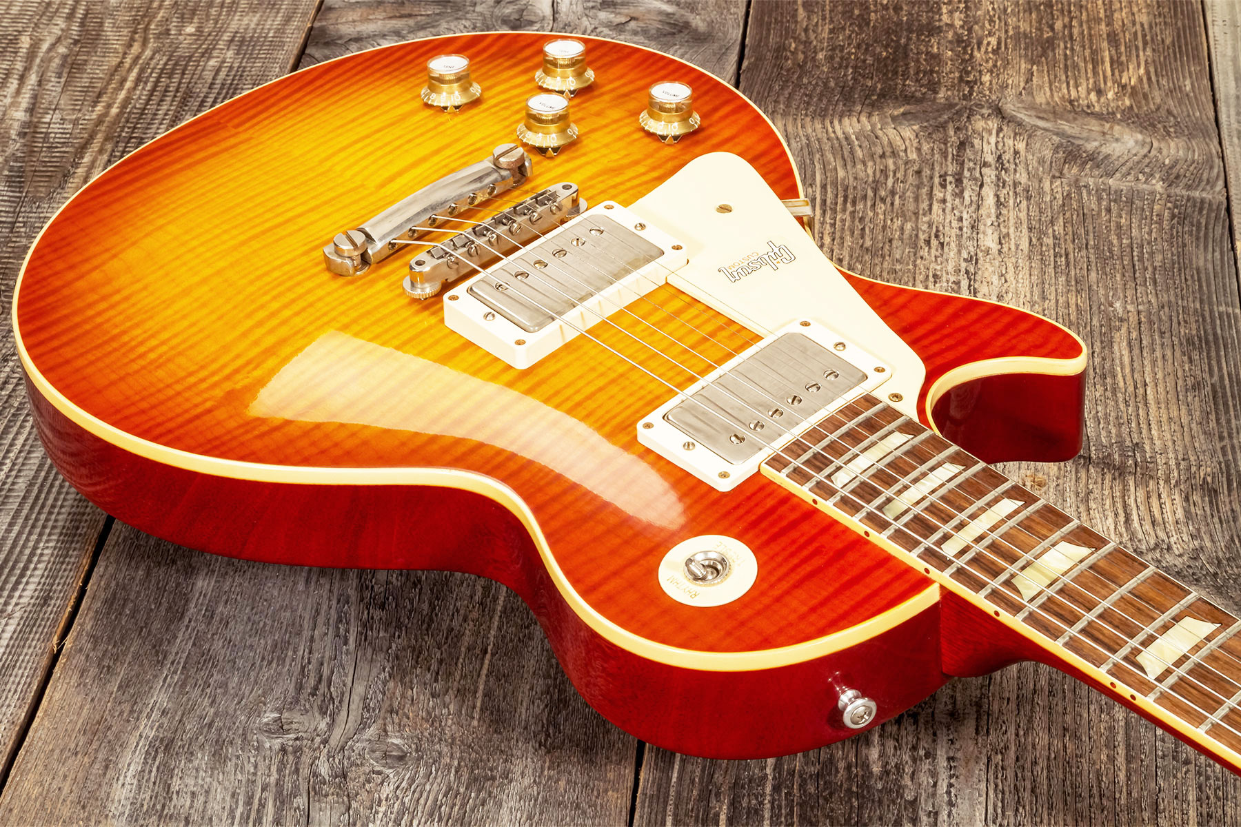 Gibson Custom Shop Les Paul Standard 1960 Reissue Lh Gaucher 2h Ht Rw #09122 - Vos Tangerine Burst - Guitarra electrica para zurdos - Variation 2