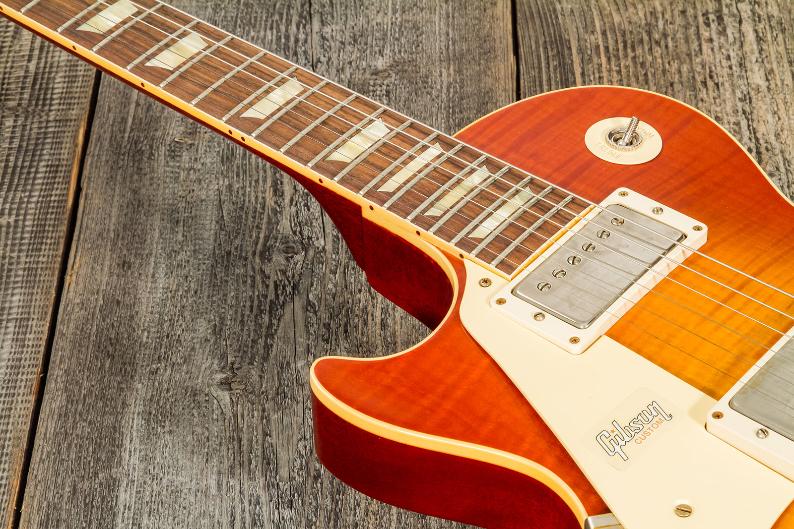 Gibson Custom Shop Les Paul Standard 1960 Reissue Lh Gaucher 2h Ht Rw #09122 - Vos Tangerine Burst - Guitarra electrica para zurdos - Variation 4