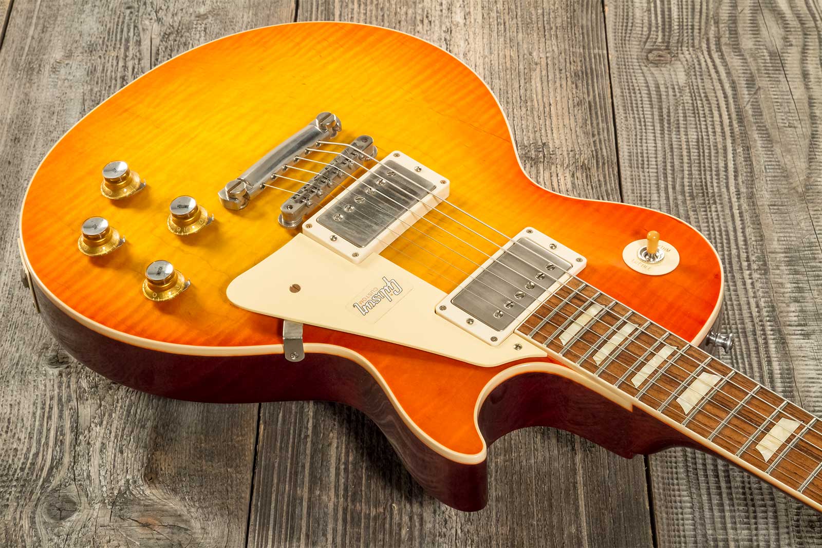 Gibson Custom Shop Les Paul Standard 1960 V2 60th Anniversary 2h Ht Rw #0600 - Vos Orange Lemon Fade - Guitarra eléctrica de corte único. - Variation 