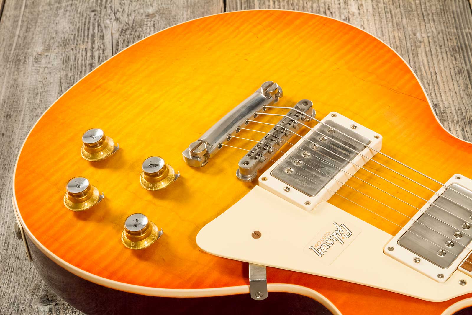 Gibson Custom Shop Les Paul Standard 1960 V2 60th Anniversary 2h Ht Rw #0600 - Vos Orange Lemon Fade - Guitarra eléctrica de corte único. - Variation 