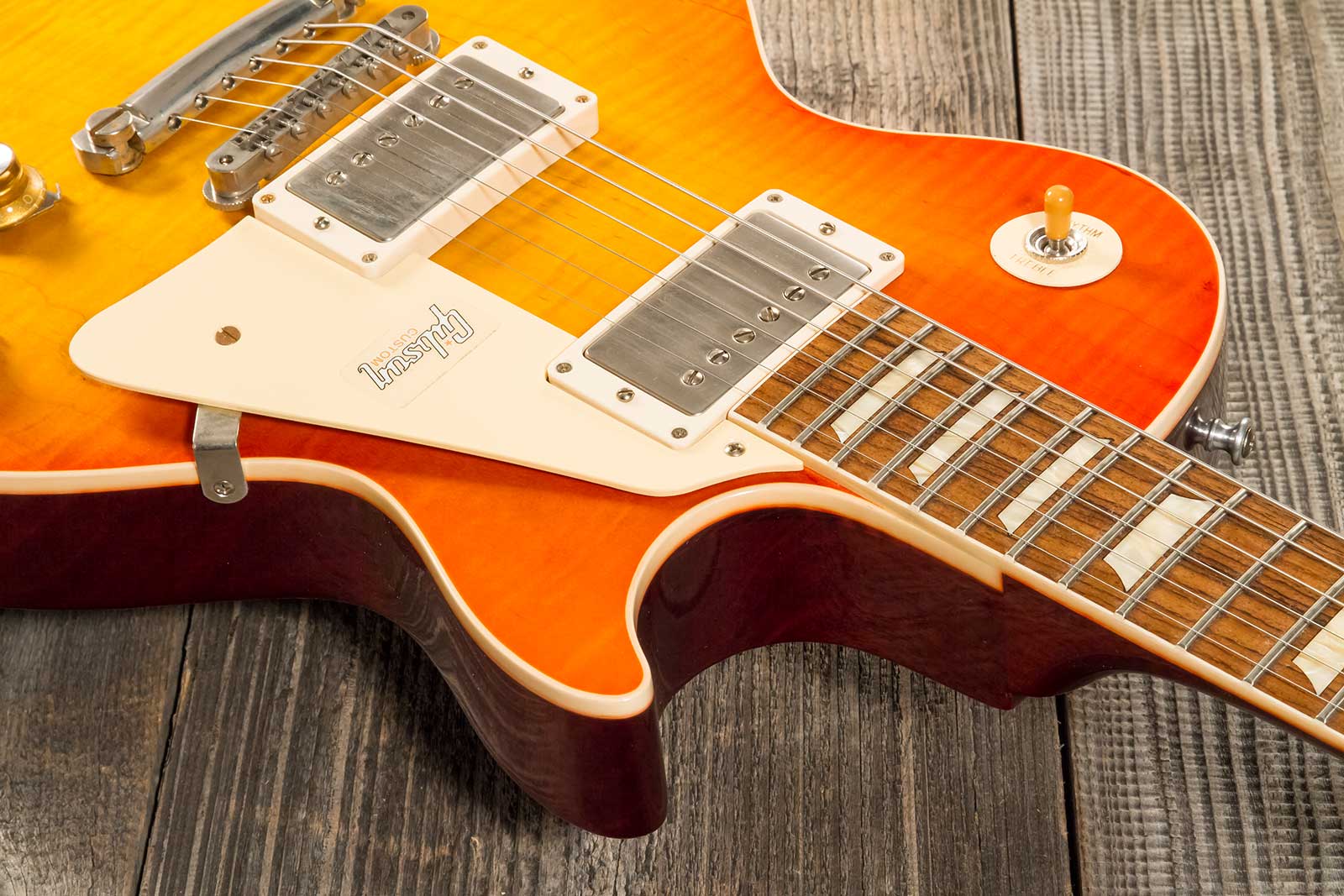 Gibson Custom Shop Les Paul Standard 1960 V2 60th Anniversary 2h Ht Rw #0600 - Vos Orange Lemon Fade - Guitarra eléctrica de corte único. - Variation 