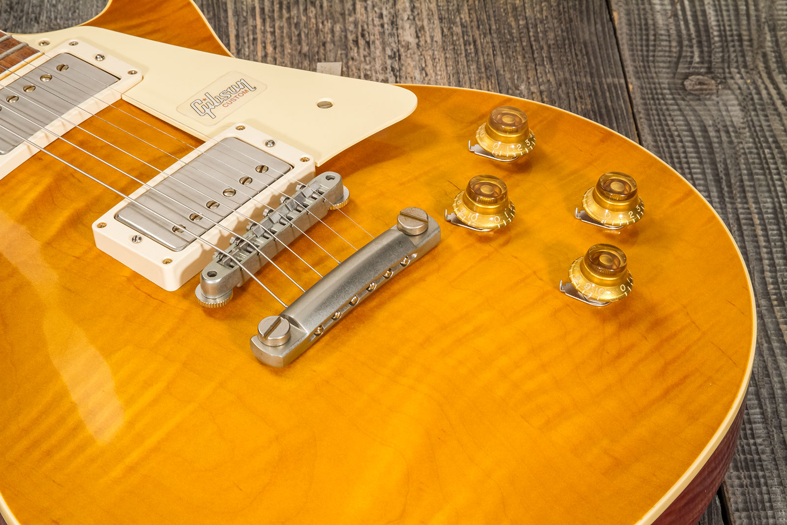 Gibson Custom Shop Les Paul Standard Burstdriver 2h Ht Rw #871130 - Vos Amber Ale - Guitarra eléctrica de corte único. - Variation 5