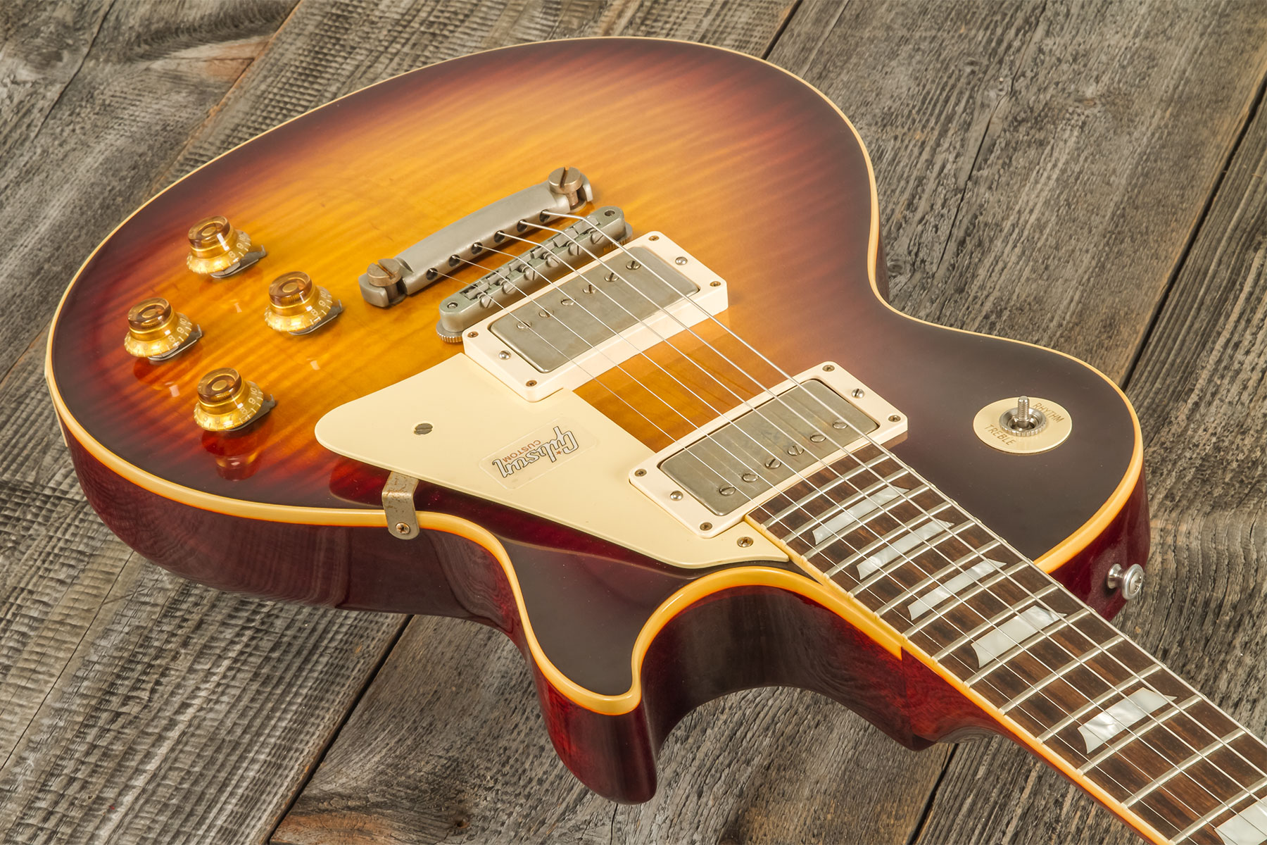 Gibson Custom Shop Les Paul Standard Burstdriver 2h Ht Rw #871302 - Vos Havana Fade - Guitarra eléctrica de corte único. - Variation 7