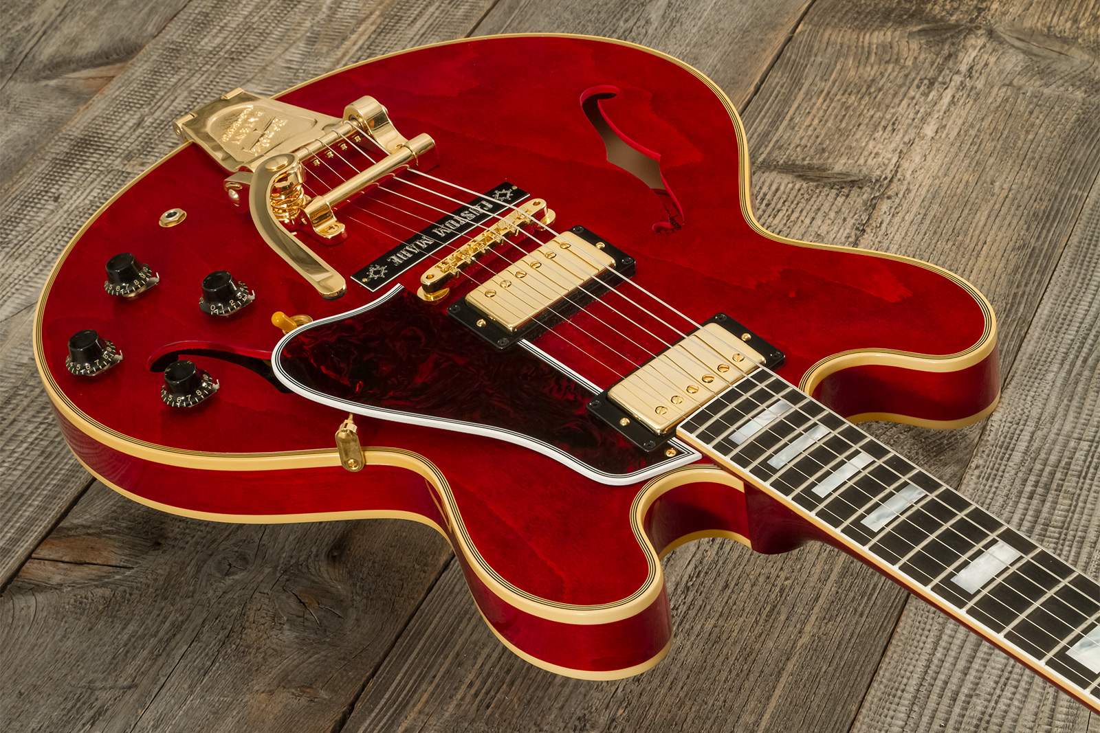 Gibson Custom Shop M2m Es355 1959 Bigsby Custom Made Plate 2h Trem Eb #a950134 - Vos 60s Cherry - Guitarra eléctrica semi caja - Variation 2