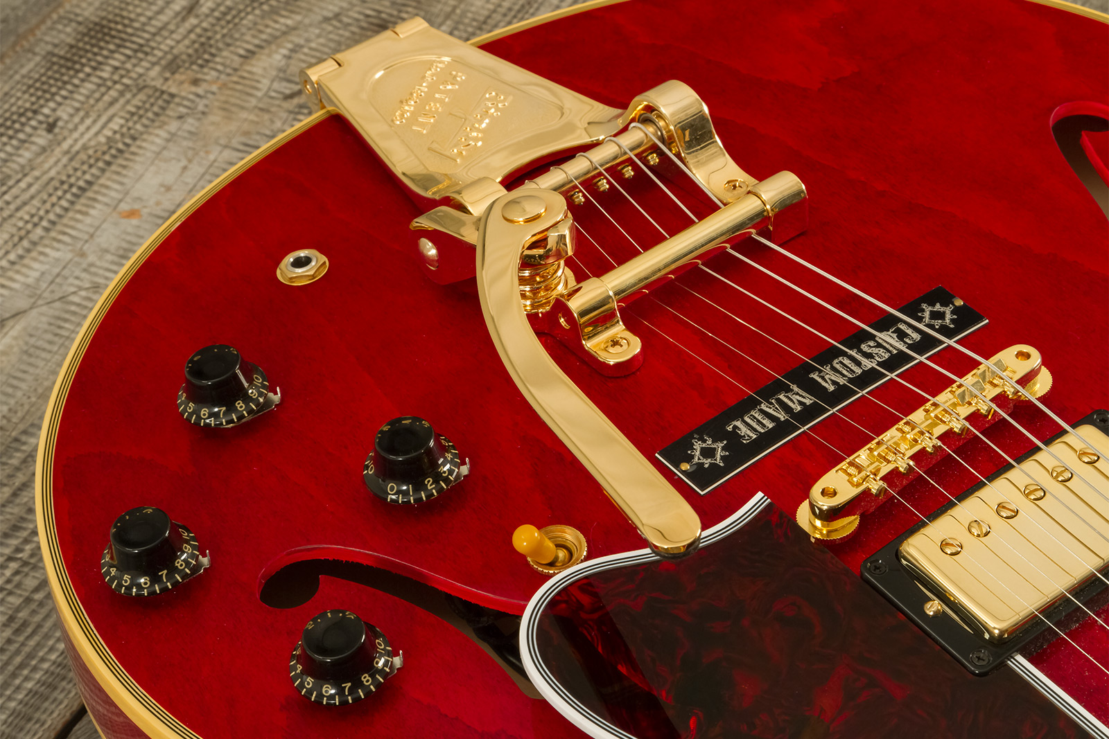 Gibson Custom Shop M2m Es355 1959 Bigsby Custom Made Plate 2h Trem Eb #a950134 - Vos 60s Cherry - Guitarra eléctrica semi caja - Variation 3