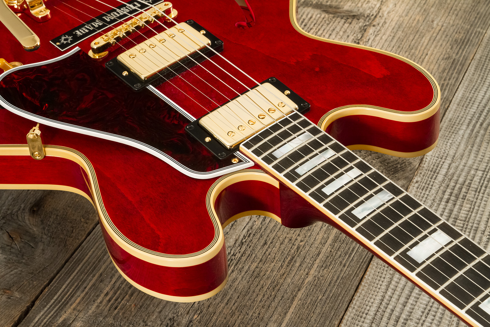 Gibson Custom Shop M2m Es355 1959 Bigsby Custom Made Plate 2h Trem Eb #a950134 - Vos 60s Cherry - Guitarra eléctrica semi caja - Variation 4