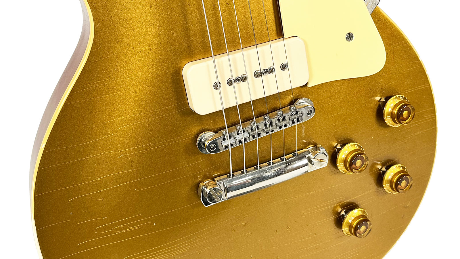 Gibson Custom Shop M2m Les Paul 1956 2h Ht Rw #63139 - Murphy Lab Light Aged Antique Gold - Guitarra eléctrica de corte único. - Variation 2