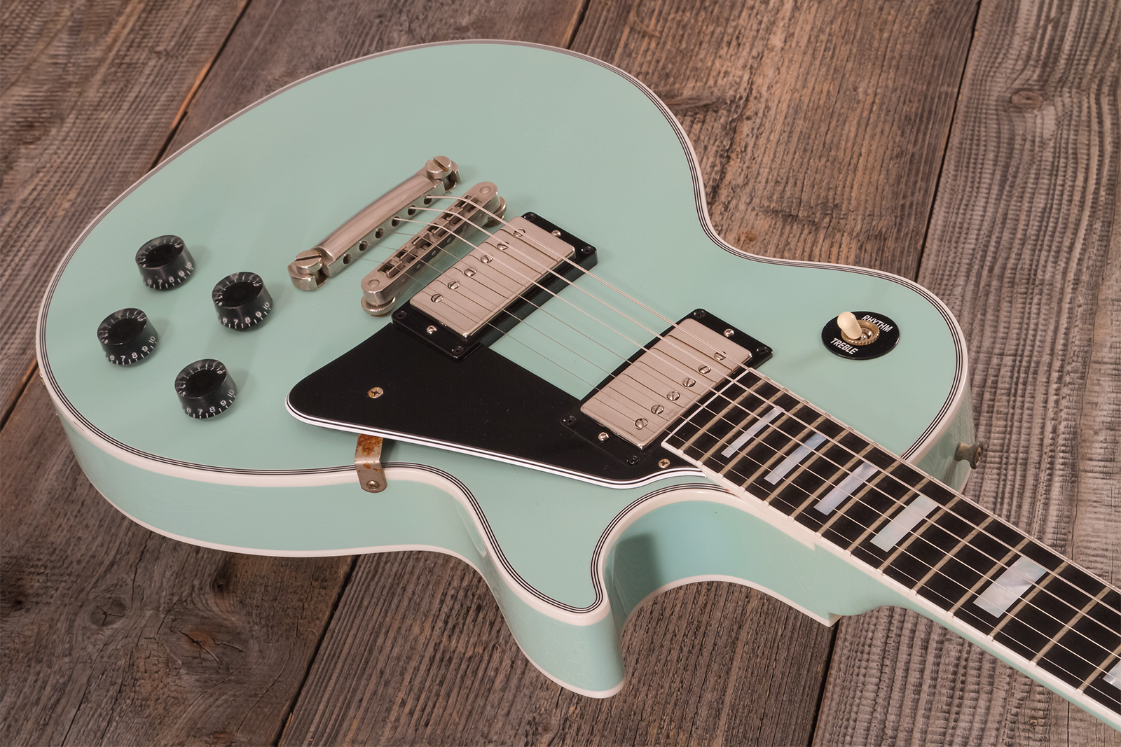 Gibson Custom Shop M2m Les Paul Custom 2h Ht Eb #cs501799 - Murphy Lab Aged Kerry Green - Guitarra eléctrica de corte único. - Variation 2